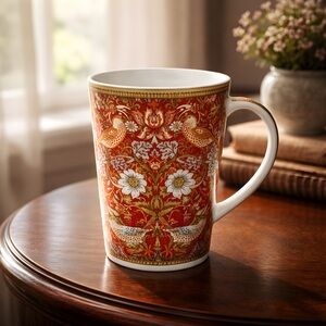 Maxwell & Williams William Morris Strawberry Thief Red Conical Mug